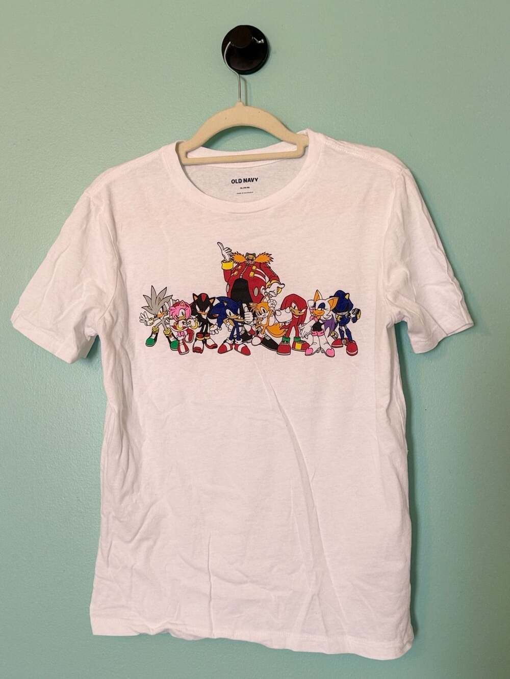 Old Navy Sonic The Hedgehog Group T-Shirt Size XL (14-16) White